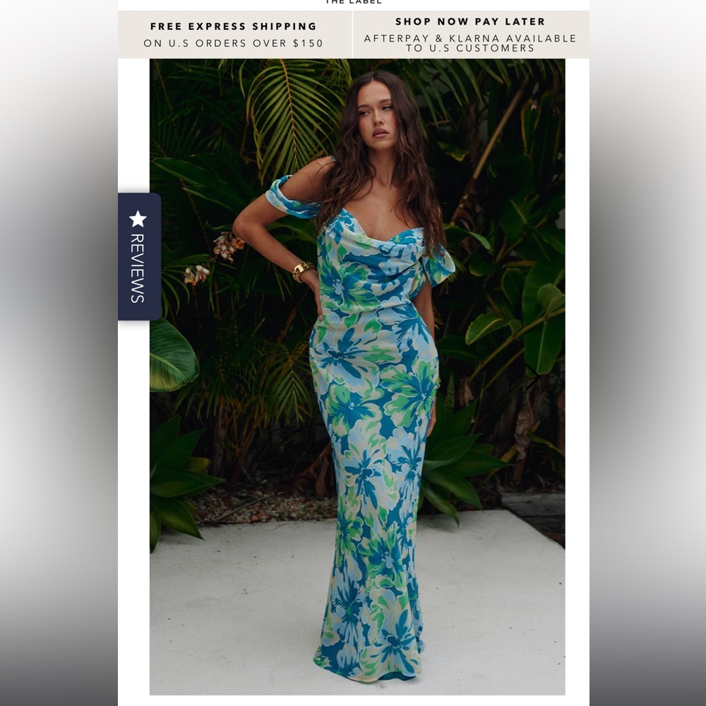 Runaway the Label Longina Maxi Dress- Green Floral, Size Small